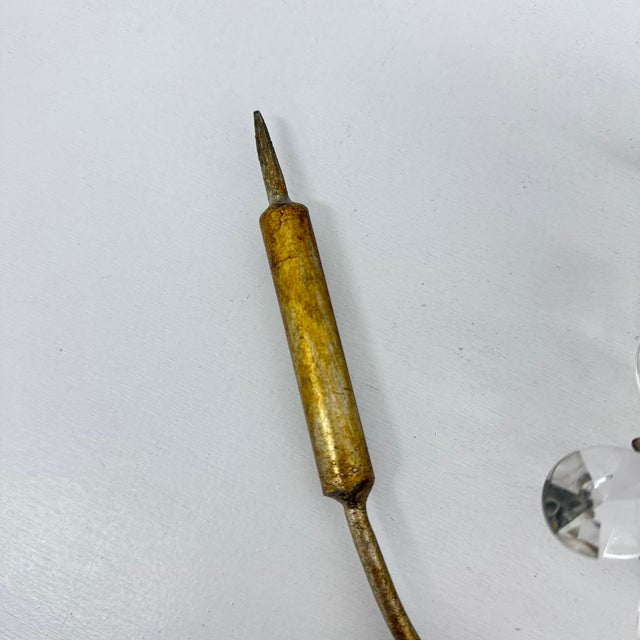 Mid-Century Crystal Flower Bouquet Wall Sconce in the style of Banci, 1970s For Sale - Image 13 of 18