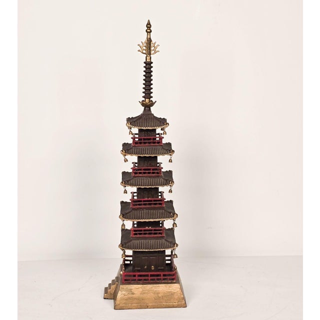 Vintage Japanese Iron Pagoda For Sale In San Francisco - Image 6 of 9