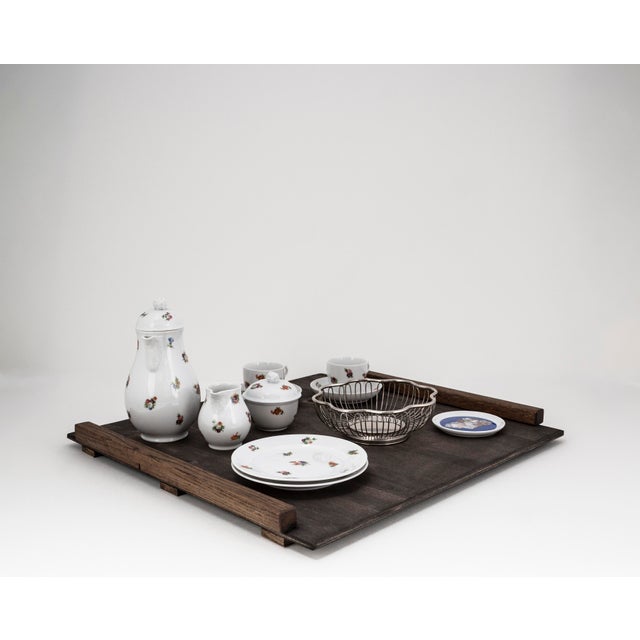 Biedermeier Streublume Tête-À-Tête for Two on Wooden Tray from Fürstenberg, 1950s, Set of 12 For Sale - Image 9 of 15