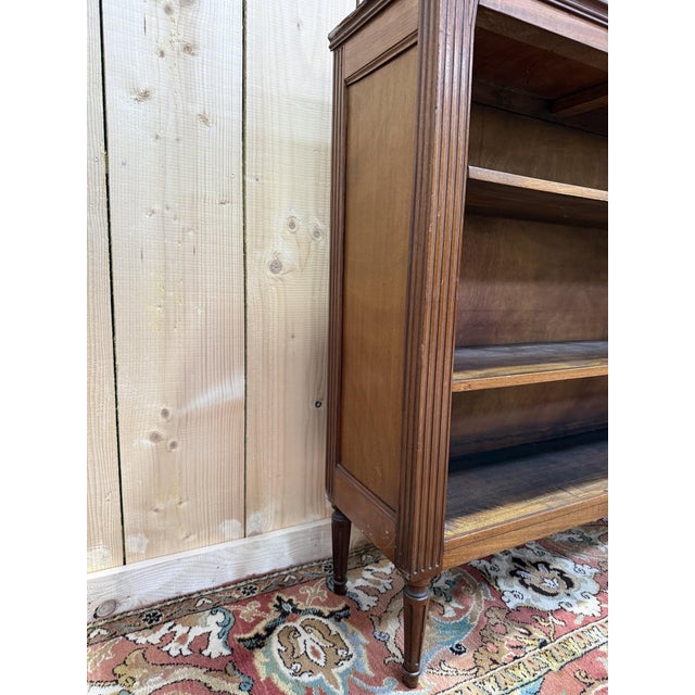 Large, wide bookcase, 172 cm! Louis XVI style, made of wood with a veneered top. Stamped on the lower section. Beautifully...