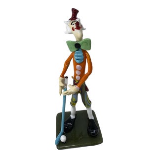 Murano Glass Golfer Clown For Sale