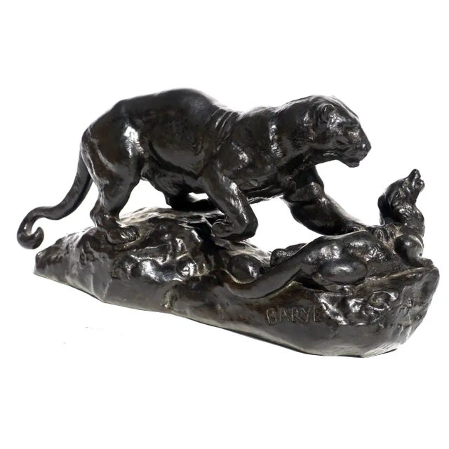 Mid 19th Century Antoine Louis Barye Panther Attacking a Civet Cat For Sale - Image 9 of 13
