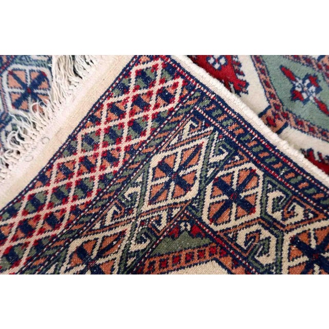 Green Vintage Uzbek Bukhara Rug, 1970s For Sale - Image 8 of 10