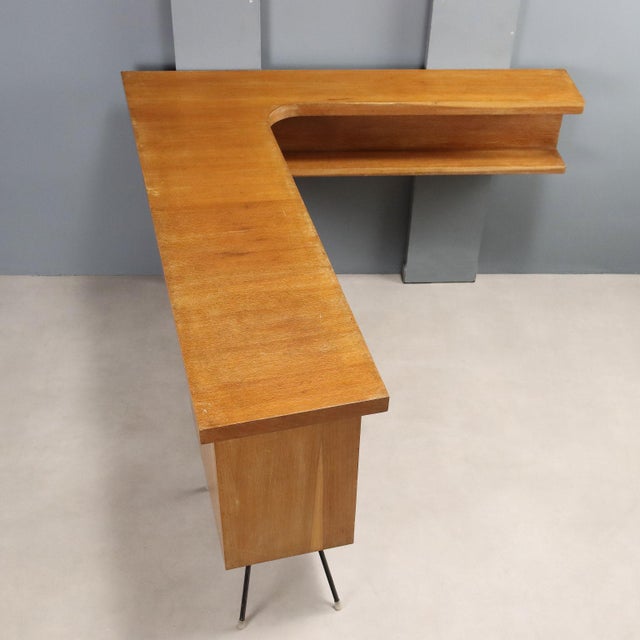 Vintage Corner Cabinet in Oak attributed to Marco Zanuso, Italy, 1950s For Sale - Image 10 of 11