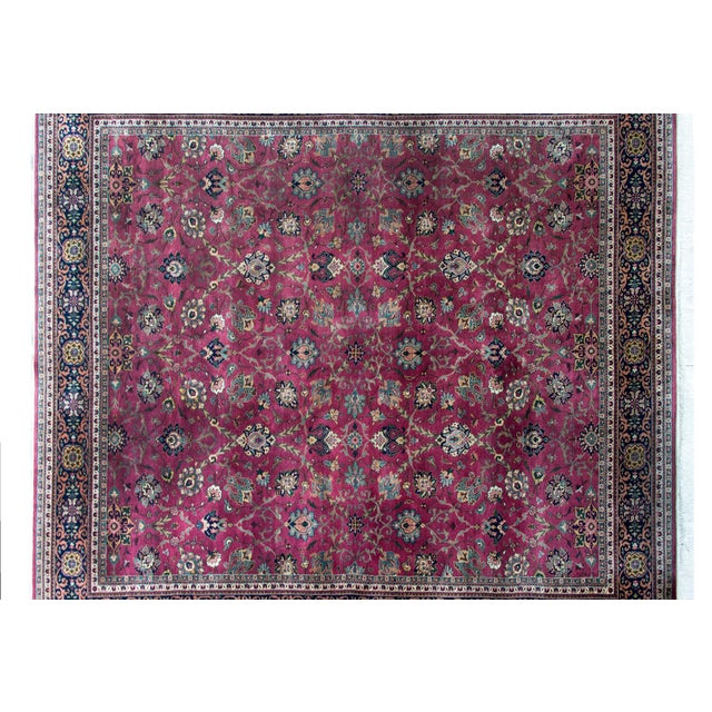 Raspberry Pink Late 20th Century Pakistani Tabriz Rug For Sale - Image 8 of 15