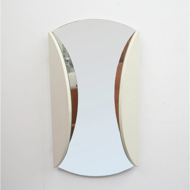 1970s Vintage Wall Folding Mirror in White, 1975 For Sale - Image 5 of 8
