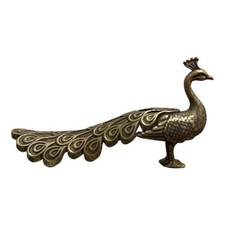 Vintage Brass Peacock Figurine For Sale