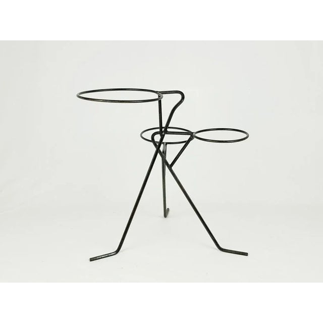 Black Mid-Century Black Metal Rod Plant Stand, 1950s For Sale - Image 8 of 11