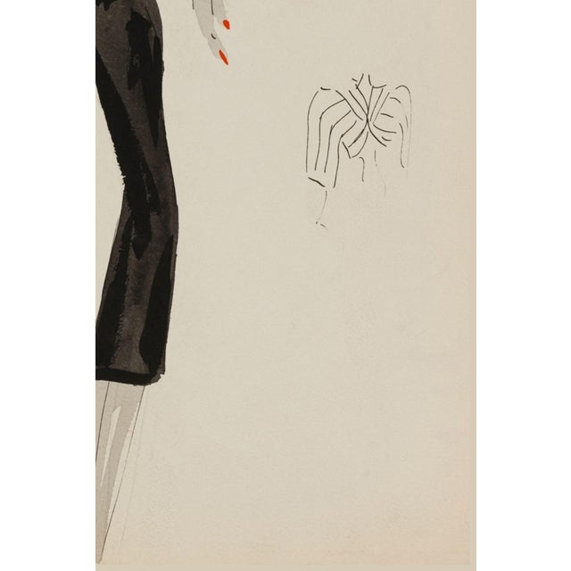 Black Vintage French Fashion Art Print – Art Deco Woman in White Jacket, 24" X 32" For Sale - Image 8 of 9