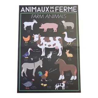 French Lithograph Poster - Farm Animals For Sale