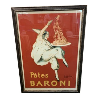 Vintage French Pates Baroni Framed Poster For Sale