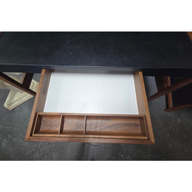1960s Walnut and Leather Jens Risom Desk by Design Within Reach For Sale - Image 5 of 10