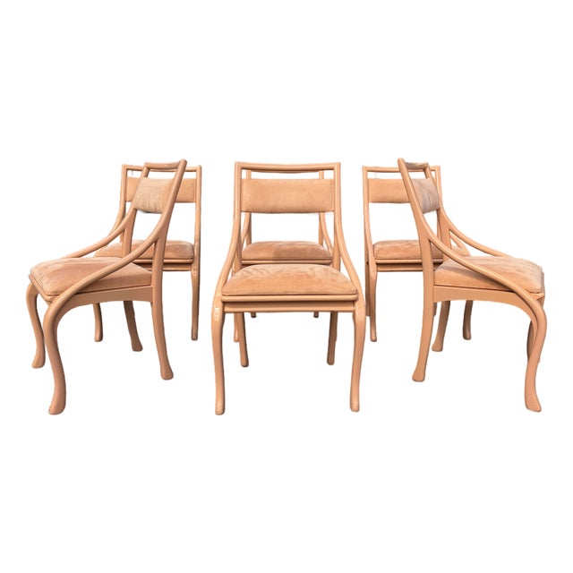 Set of Six Designer Dining Chairs, Art Nouveau Style, 1980s For Sale