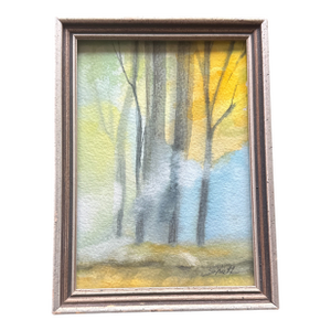 “Misty Morning Grove” Framed Signed Original Watercolor by Nancy Smith