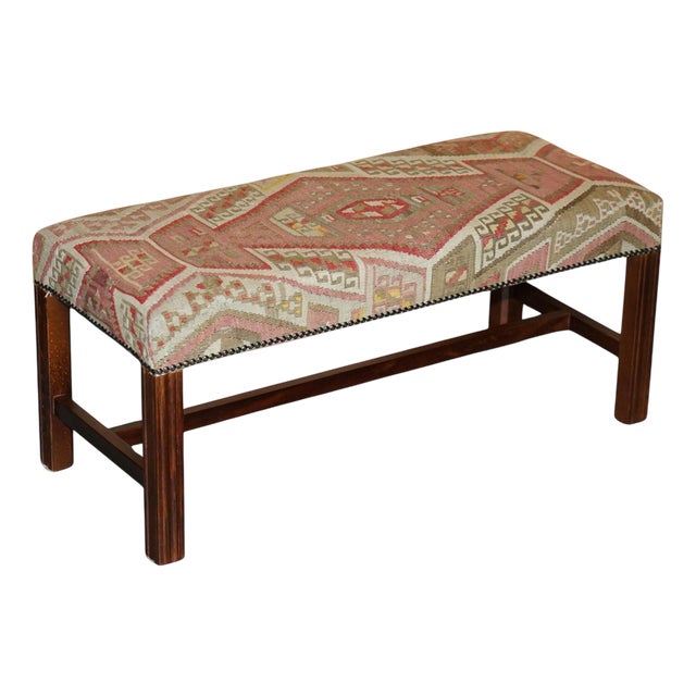 Victorian Style Kilim Bench For Sale