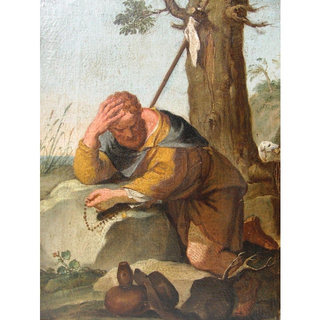 Bassano School Artist, Saint Roch of Montpellier, 1700s, Oil Painting on Canvas, Framed For Sale - Image 16 of 16
