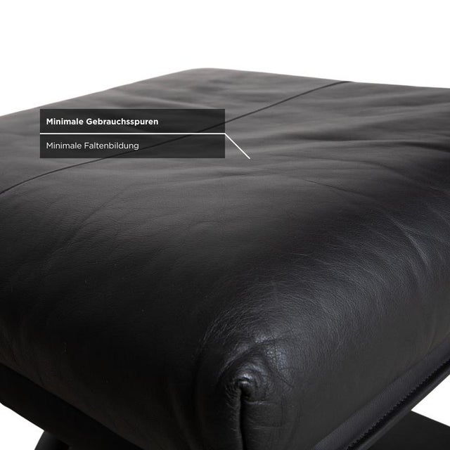 Animal Skin Black Leather BMP 418 Stool from Rolf Benz For Sale - Image 7 of 13
