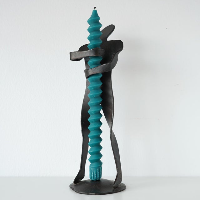 Late 20th Century Late 20th Century Vintage Forged Iron Figure Sculpture For Sale - Image 5 of 10