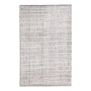 2020s Modern Geometric Moroccan Style Handmade Wool Rug in Light Gray by Apadana For Sale