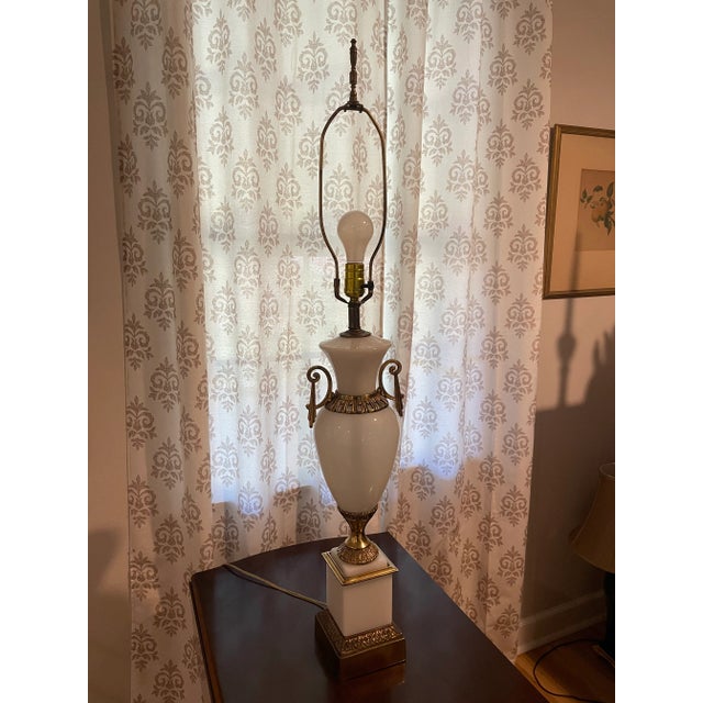 This very grand lamp commands quite a presence. It hails from an estate north of New Orleans where it was used in a...