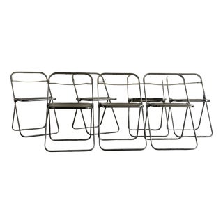 Plia Chairs by Giancarlo Piretti for Castelli, 1970s, Set of 7 For Sale
