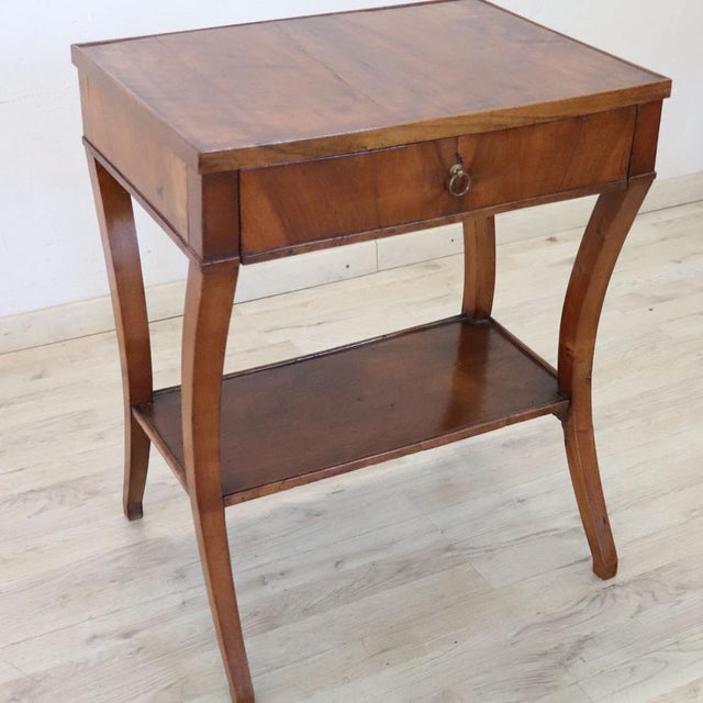 Antique Walnut Side Table with One Drawer, 1800s For Sale - Image 10 of 11