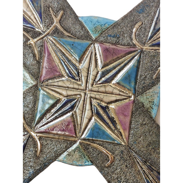Modern Raku Ceramic Wall Sculpture Crossroads Between the Finite and the Infinite by Stefania Zoppellaro, 2022 For Sale - Image 3 of 4