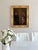 This evocative antique oil painting on canvas depicts a dramatic European genre scene centered on an encounter between a...