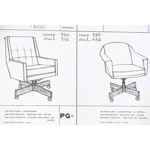 “Holperin” Armchair in Green Leather & Rosewood, Sergio Rodrigues for Oca, 1962 - Lot 364A For Sale - Image 13 of 16