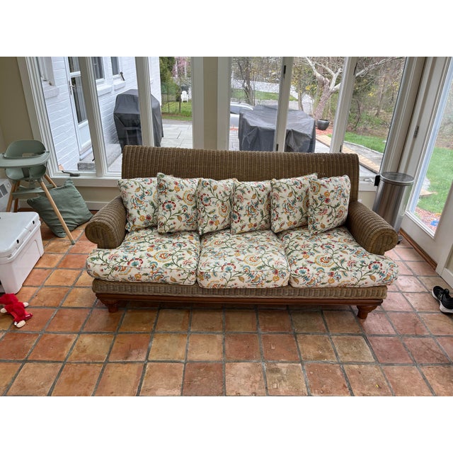 1980s 1980s Henry Link Rattan Sofa For Sale - Image 5 of 10