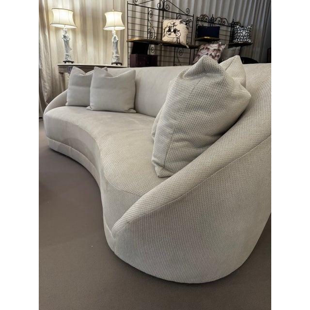 Mid-Century Modern Baker Curved Sofa For Sale - Image 3 of 5