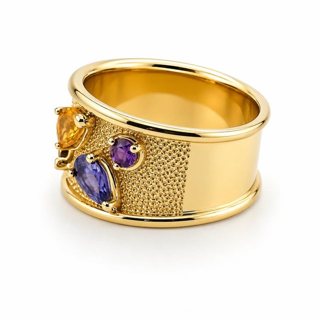 Italian Gemstone Ring, Size 7 For Sale - Image 4 of 4