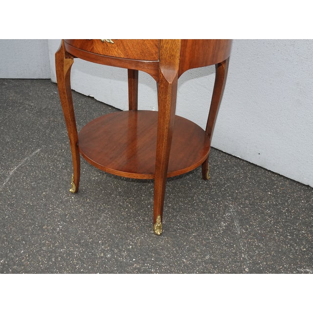 Vintage Baker Furniture Co. Round French Side Table W Brass Ormolu