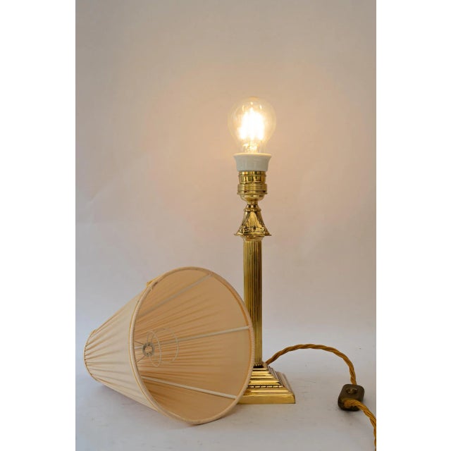 Art Deco Table Lamp with Fabric Shade, Vienna, Austria, 1920s For Sale - Image 12 of 14