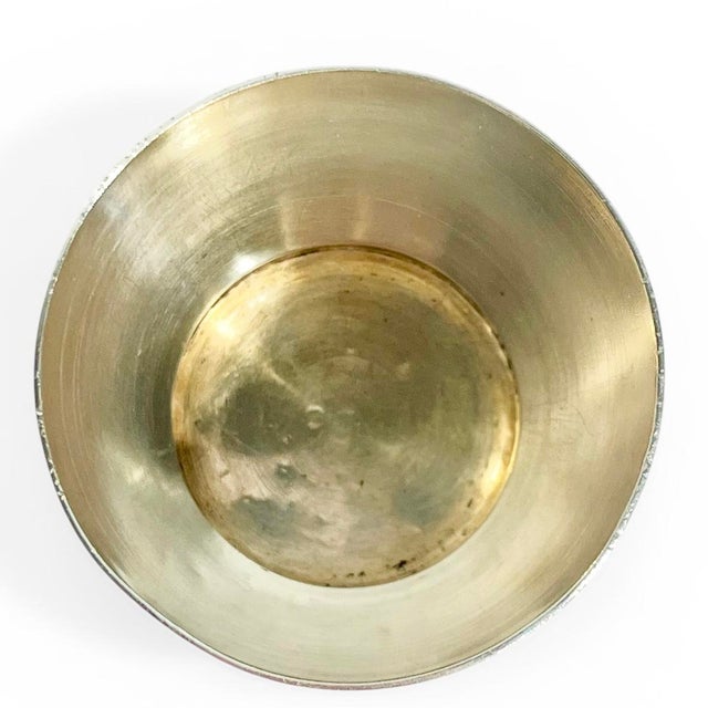 Early 20th Century Antique French Art Deco Silver Plate Small Cup or Matchstick Holder With Engraved Songbirds For Sale - Image 5 of 7