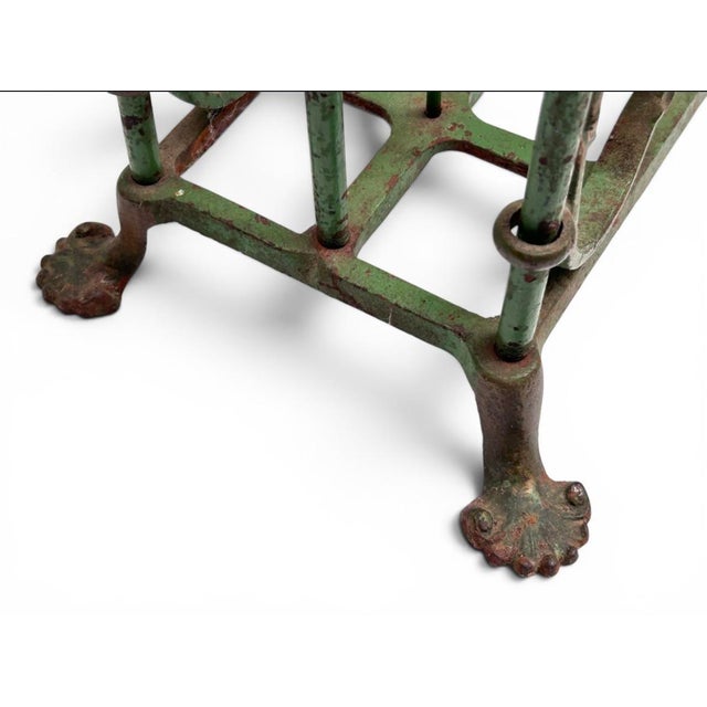 Late 19th Century Late 19th Century French Art Nouveau Cast Iron Magazines Rack For Sale - Image 5 of 6