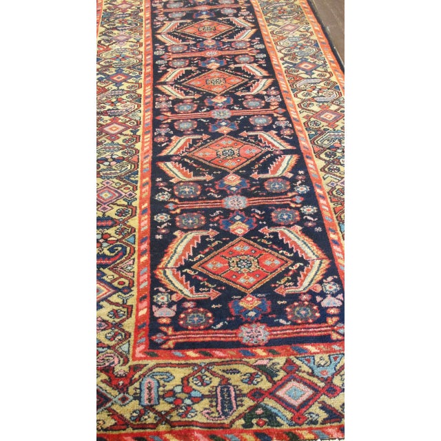 Antique Persian Bakhtiari Runner, Green Border 3'3" X 10'9", For Sale In Chicago - Image 6 of 9