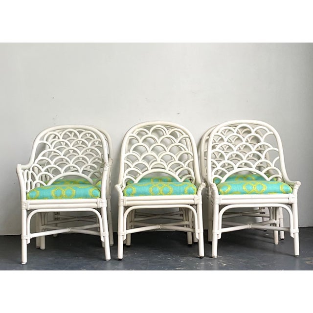 White Chairs in Lilly Pulitzer for Lee Jofa “Well Connected” Set of 6 For Sale - Image 8 of 10
