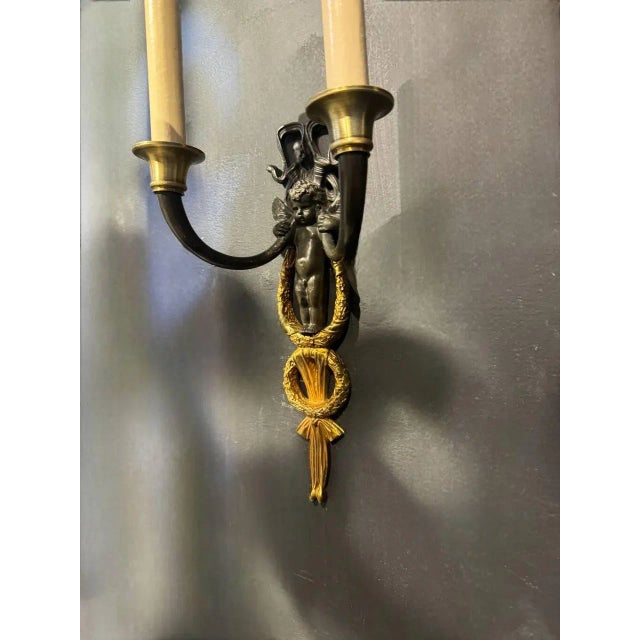 19th Century Cherubs Empire Sconces - a Pair For Sale - Image 4 of 6