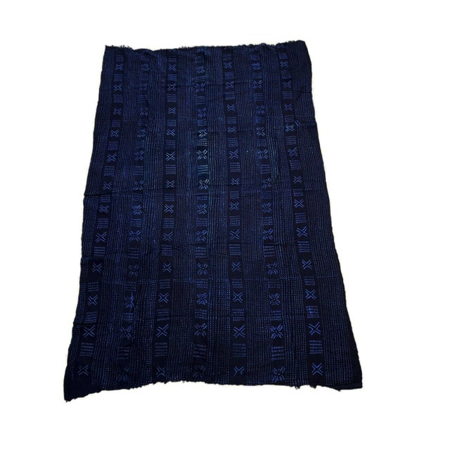 African Fine Indigo Cloth - Mossi Tribe Burkina Faso 60" H by 39" W For Sale - Image 3 of 6