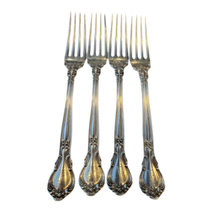 Antique Gorham Sterling Silver Dinner Fork Chantilly (Sterling, 1895, Lion-Anchor-G, Monogram "N"). 7.5" Long. Per Piece, 4 Available