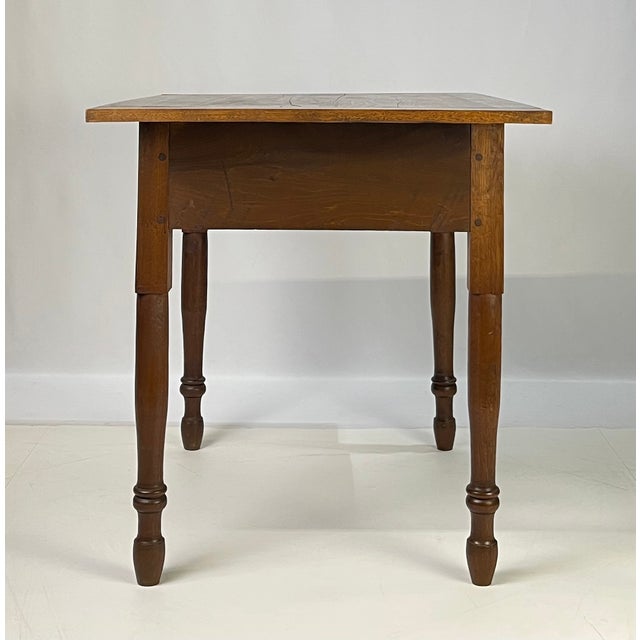 Brown 19th Century Southern Federal Inlaid Walnut & Yellow Pine Tavern Table For Sale - Image 8 of 17