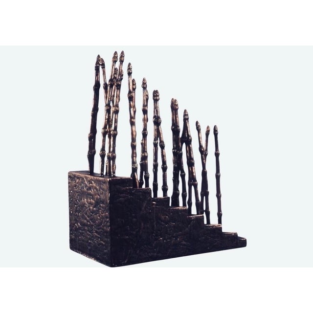 1980s Important Abstract Expressionist Cast Bronze Sculpture by Artist Mary K. Seyfarth, 20” High For Sale - Image 12 of 13