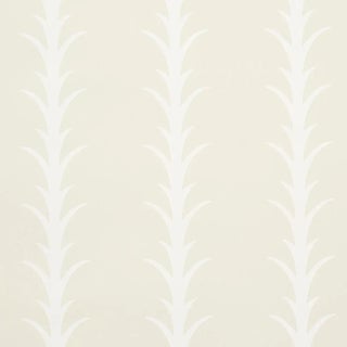 Schumacher x Celerie Kemble Acanthus Stripe Wallpaper in Ivory on Neutral For Sale