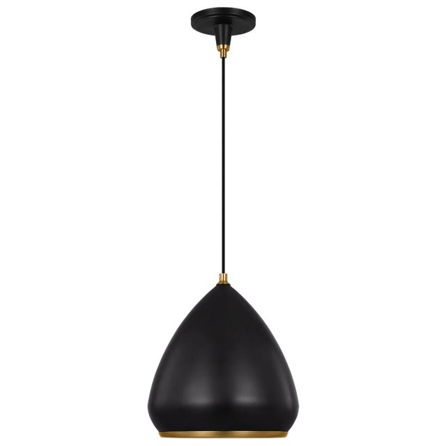 Modern Thomas O'Brien By Visual Comfort Studio Clasica Casual 1-Light Medium Pendant in Aged Iron For Sale - Image 3 of 5