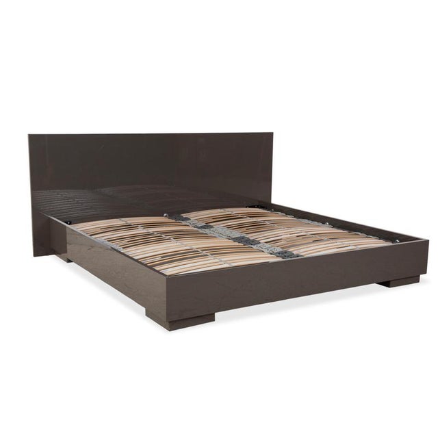 Wooden Bed in Grey Taupe High Gloss from Lübke For Sale - Image 16 of 16