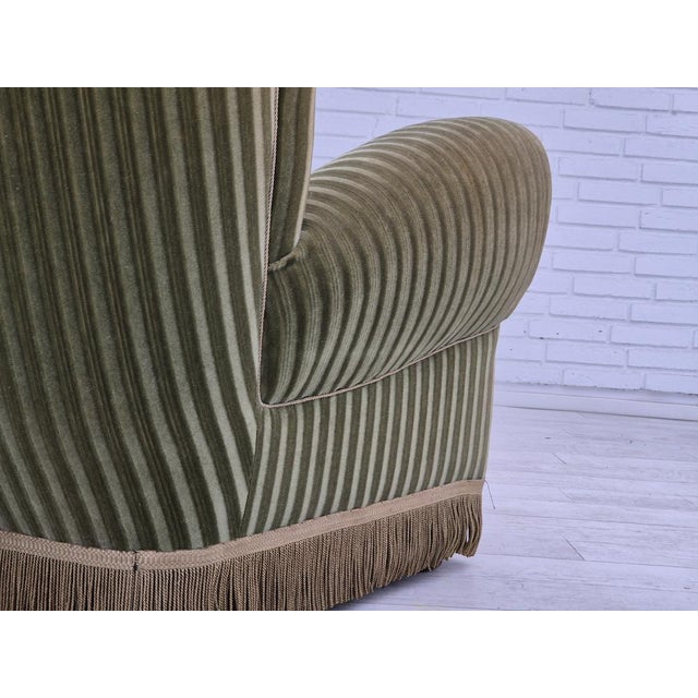 Danish Relax Armchair in Velour, 1950s For Sale - Image 12 of 17