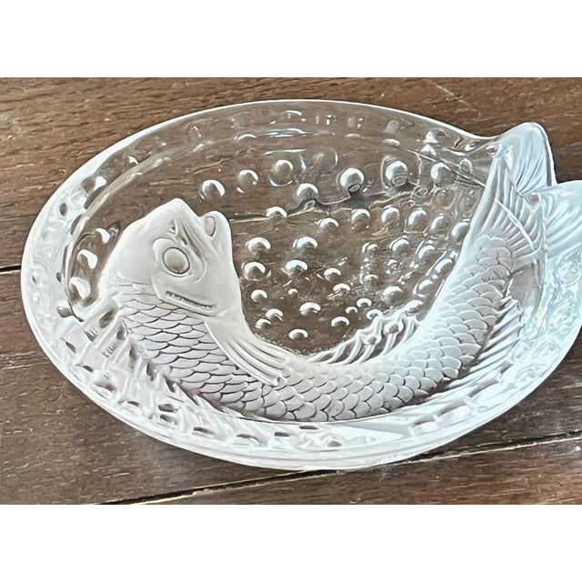 Lalique Antique 1941 Rene Lalique Design, Lalique France Crystal Concarneau Koi Fish Cigar Pisces Ashtray For Sale - Image 4 of 7