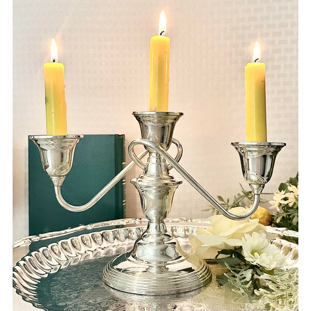 Silver Vintage Wm Rogers Sterling Silver Candelabra For Sale - Image 8 of 9