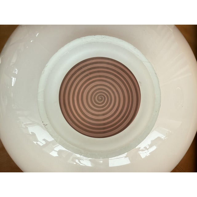 Mid-Century Pink Swirl Murano Glass and Brass Pendant, Italy, 1970s For Sale - Image 10 of 17